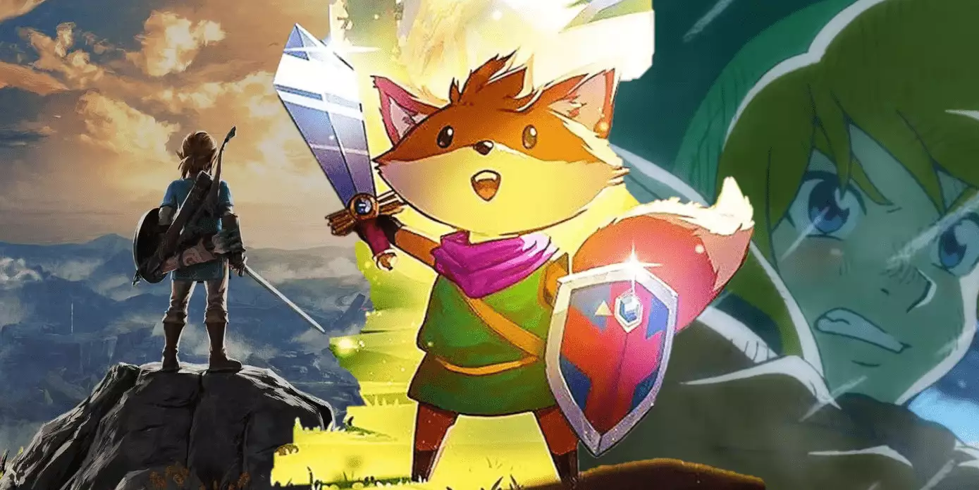 This is a Zelda-style game with a fox and armor as the protagonist